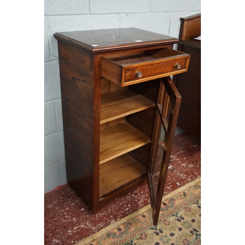 302 - Rosewood glazed cabinet with drawer - Approx size: W: 56cm D: 37cm H: 106cm