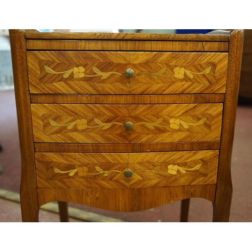 313 - Pair of French inlaid sofa-side cabinets - Approx size: W: 37cm D: 30cm H: 74cm