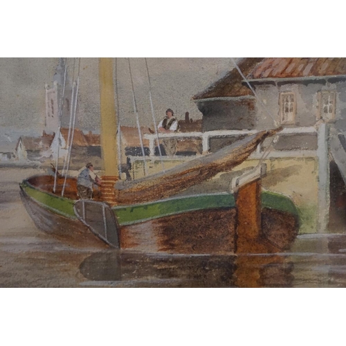 317 - Watercolour Mill near Amsterdam - Louis Van Staaten - Approx image size: 39cm x 59cm