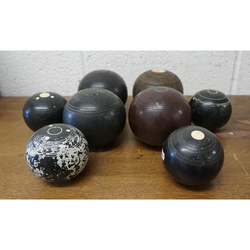 343 - Collection of crown green bowls and jacks