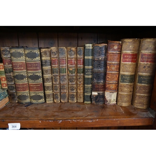 364 - Collection of mostly antique books to include the History of Architecture