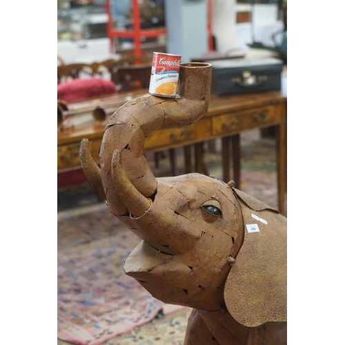 366 - Large metal art elephant - Approx height: 124cm