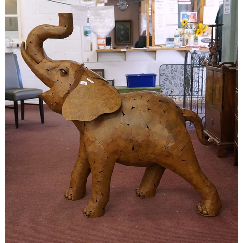 366 - Large metal art elephant - Approx height: 124cm