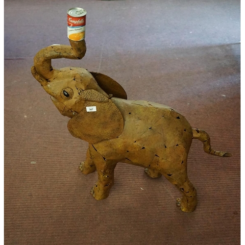 367 - Large metal art baby elephant - Approx height: 78cm