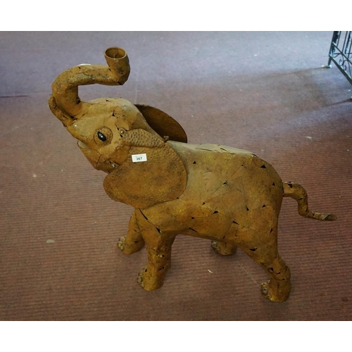 367 - Large metal art baby elephant - Approx height: 78cm