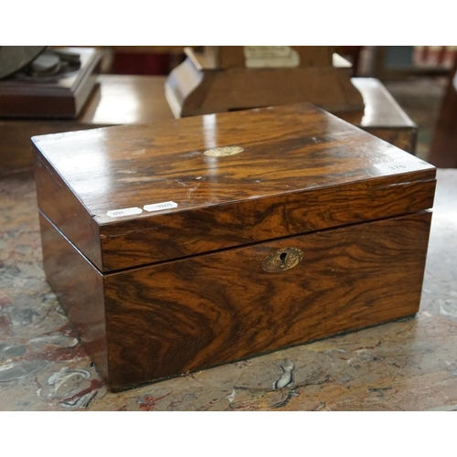 370 - Victorian writing box together with key