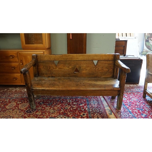 404 - Early elm rustic child's bench - L: 119cm D: 44cm H: 66cm approx.