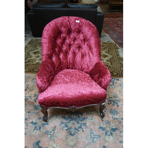 442 - Victorian crushed velvet chair