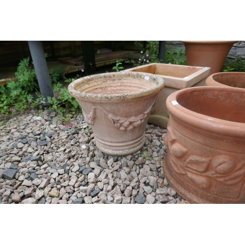 461 - 3 round and 1 square decorative planters