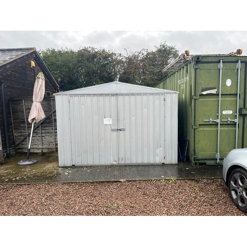 332 - LATE ENTRY - Large galvanised metal garage - Approx. size 3m x 6m