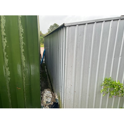 332 - LATE ENTRY - Large galvanised metal garage - Approx. size 3m x 6m