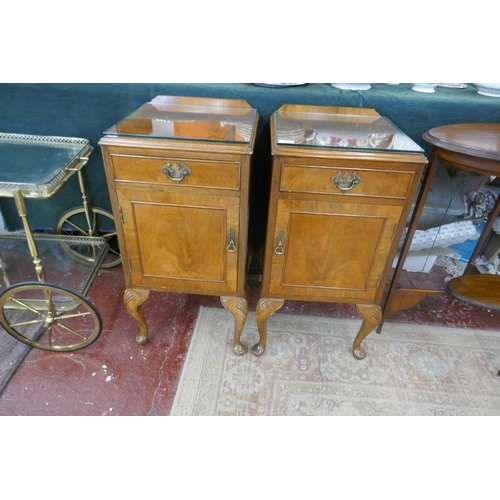 208 - Pair of walnut bedside cabinets