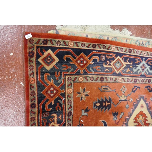 370 - Red pattern rug - 290cm x 196cm