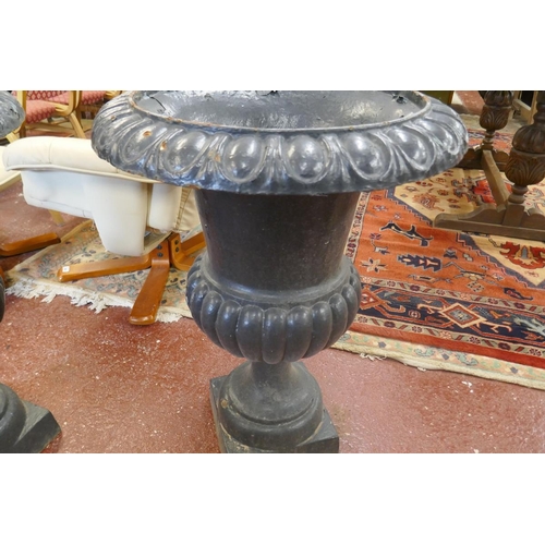 382 - Pair of large cast iron urns - Approx Height 77cm