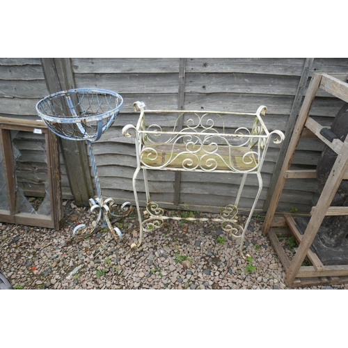 393 - 2 wrought iron plant stands