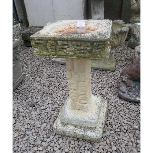 413 - Stone bird bath - Approx Height 62cm