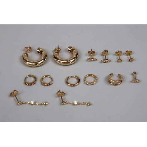 64 - Collection of 18ct gold on silver Astrid and Miyu earrings