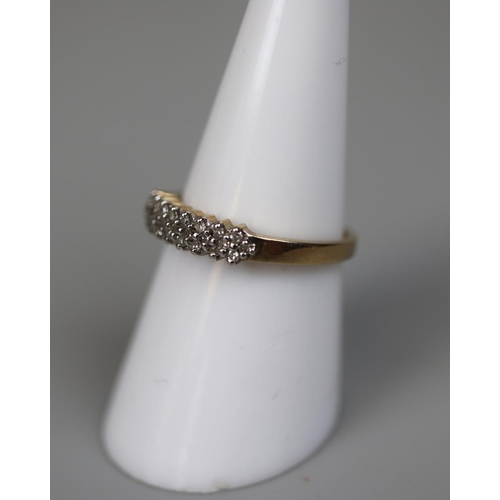 65 - 9ct gold diamond set ring - Size N