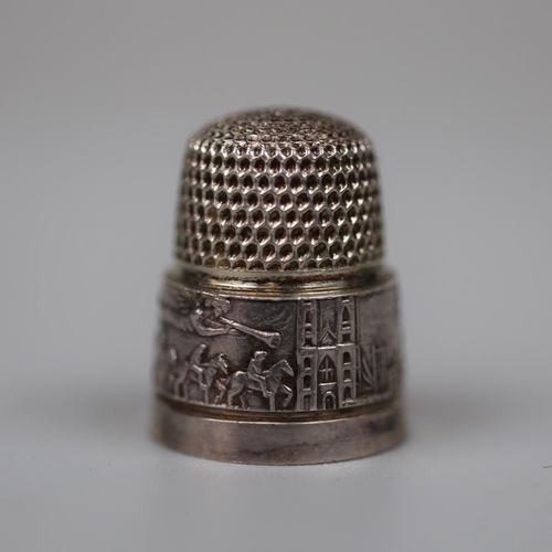 9 - 1953 Coronation silver thimble by James Swan, Birmingham