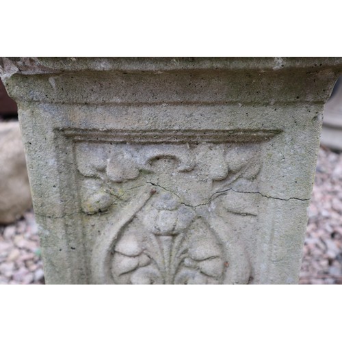 405 - Stone pedestal planter on plinth - Approx Height 85cm