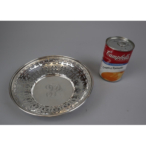 17 - Hallmarked silver pierced dish - Approx weight: 132g