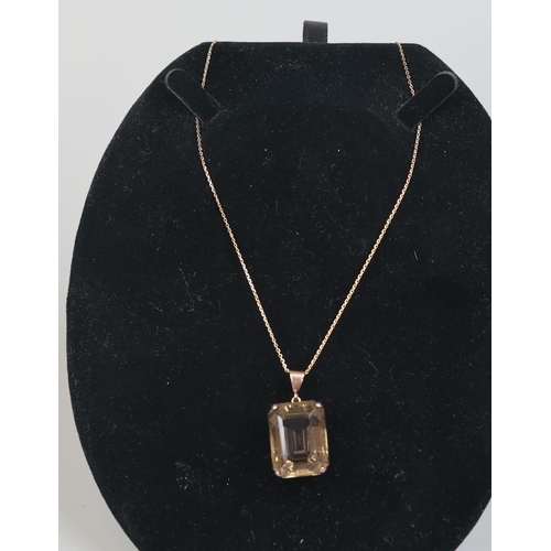 26 - 9ct gold necklace with topaz set pendant 