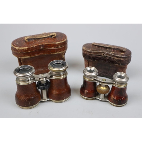 135 - Antique Le Jockey Club Paris binoculars and original case circa 1900 together with a set of opera gl... 