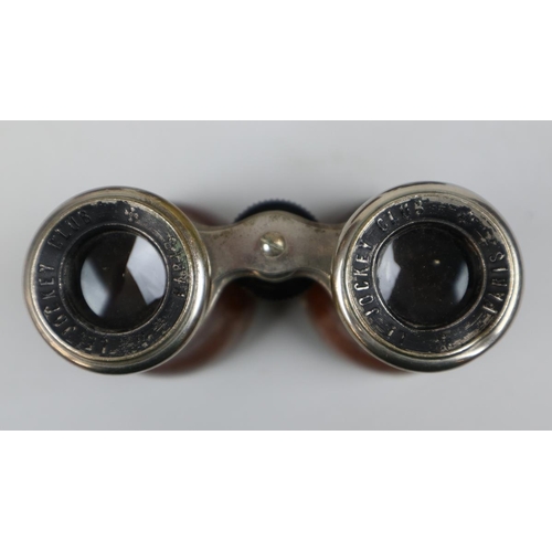 135 - Antique Le Jockey Club Paris binoculars and original case circa 1900 together with a set of opera gl... 