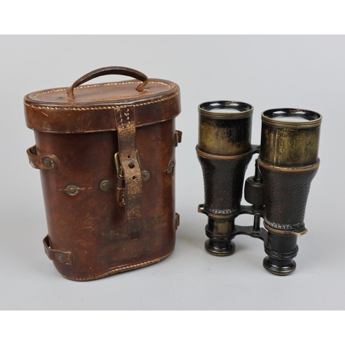 139 - Pair of WW1 binoculars in case made by Colmont Paris No SA2075 together with W H Whisson binocular c... 