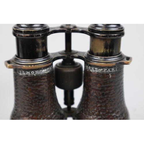 139 - Pair of WW1 binoculars in case made by Colmont Paris No SA2075 together with W H Whisson binocular c... 