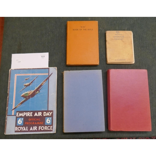 151 - Collection of books to include: Empire Air day official programme, Sporting Rifle and its use in Bri... 
