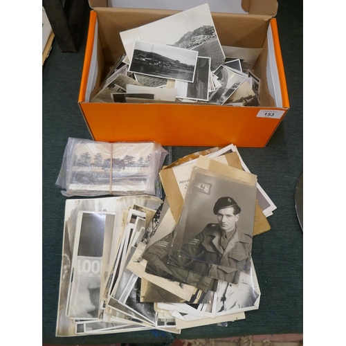 153 - Shoe box full of military photographs - WW2 Sgt. B Brett and Japan