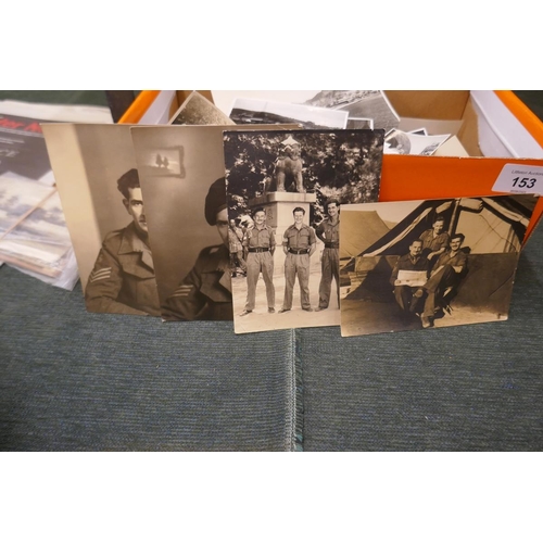 153 - Shoe box full of military photographs - WW2 Sgt. B Brett and Japan