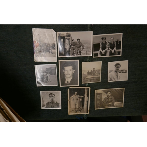 153 - Shoe box full of military photographs - WW2 Sgt. B Brett and Japan