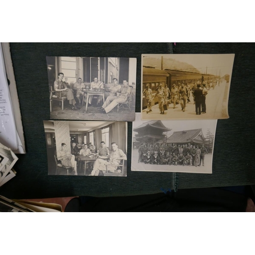 153 - Shoe box full of military photographs - WW2 Sgt. B Brett and Japan