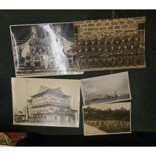 153 - Shoe box full of military photographs - WW2 Sgt. B Brett and Japan