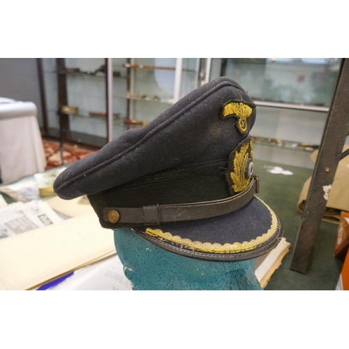 157 - Genuine U-boat Commander's cap with running devil insignia