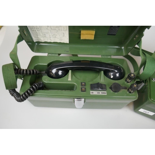 163 - 2 Ex army TCM Field telephones