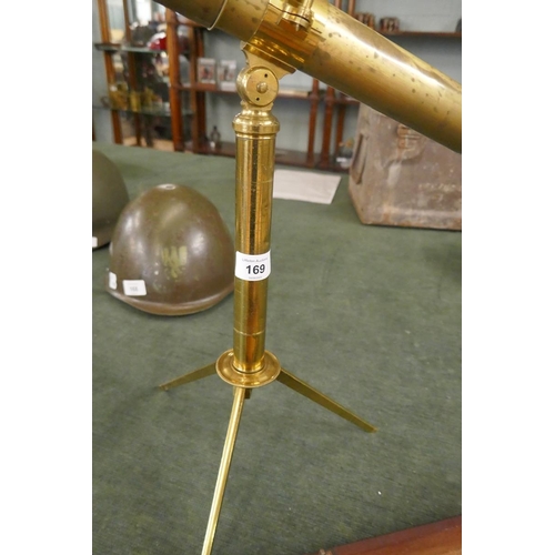 169 - Cased telescope & tripod