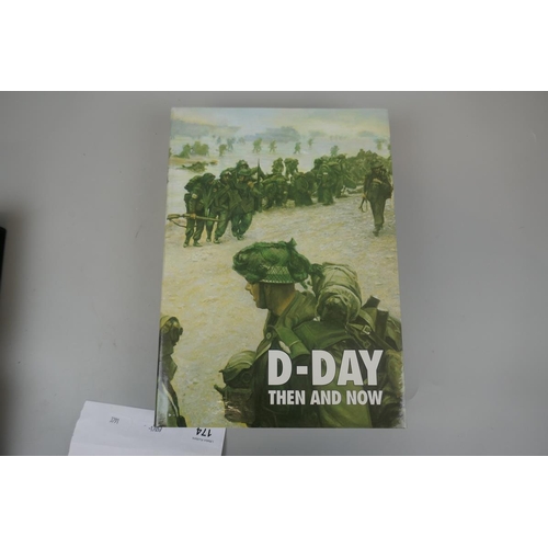 174 - 2 cased books D-Day Then and Now by Winston Ramsey