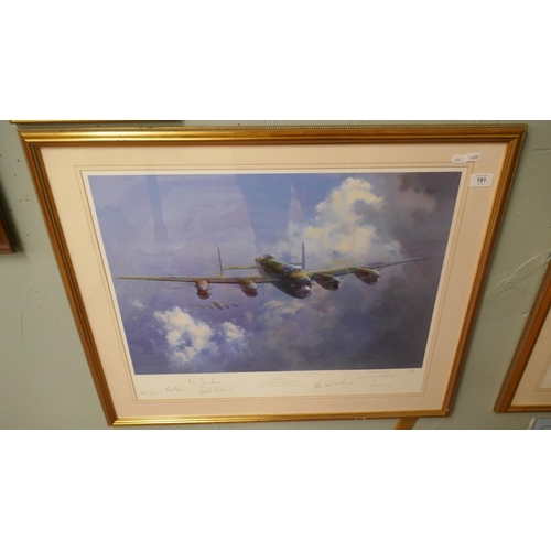 191 - Signed L/E print by Frank Wootton - Lancaster published to mark the 50th anniversary of the maiden f... 