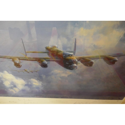 191 - Signed L/E print by Frank Wootton - Lancaster published to mark the 50th anniversary of the maiden f... 