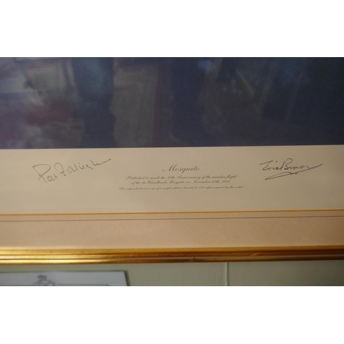 192 - Signed L/E print by Frank Wootton - Mosquito published to mark the 50th anniversary of the maiden fl... 