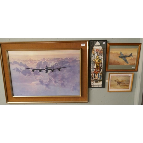 193 - Collection of military aircraft watercolours and prints etc.