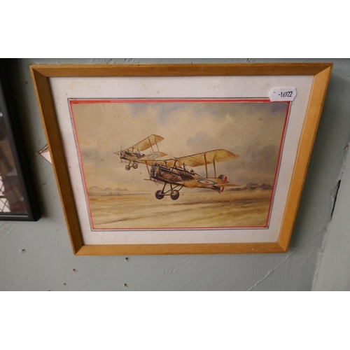 193 - Collection of military aircraft watercolours and prints etc.