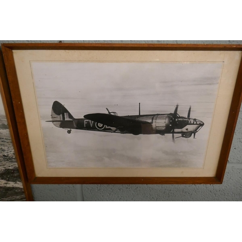 196 - 2 military aircraft photographs in frames