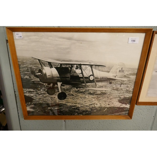 196 - 2 military aircraft photographs in frames