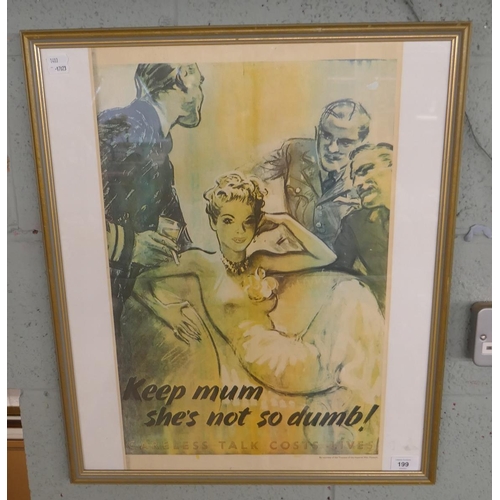 199 - Wartime print - Keep mum she's not so dumb