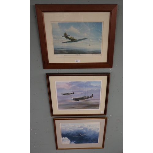 210 - 3 military aircraft prints - Spitfires