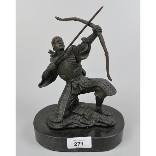 271 - Samurai archer bronze sculpture by Kamiko